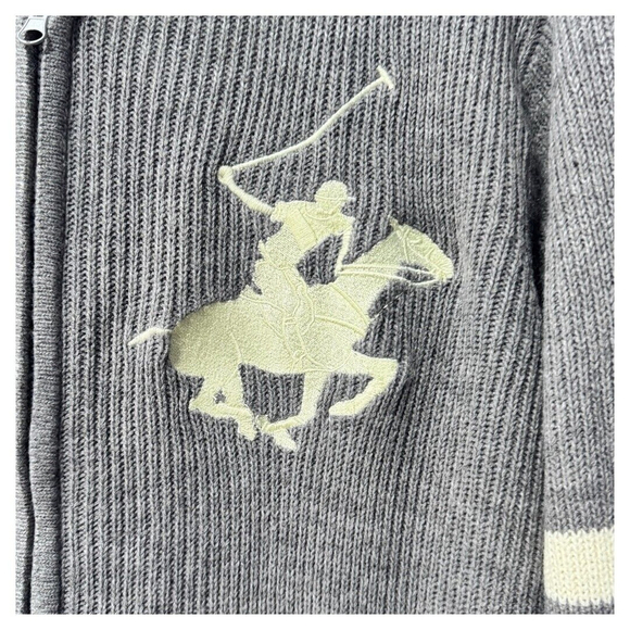 Beverly Hills Polo Club Grey Zip Sweater - Men's large - Picture 4 of 4